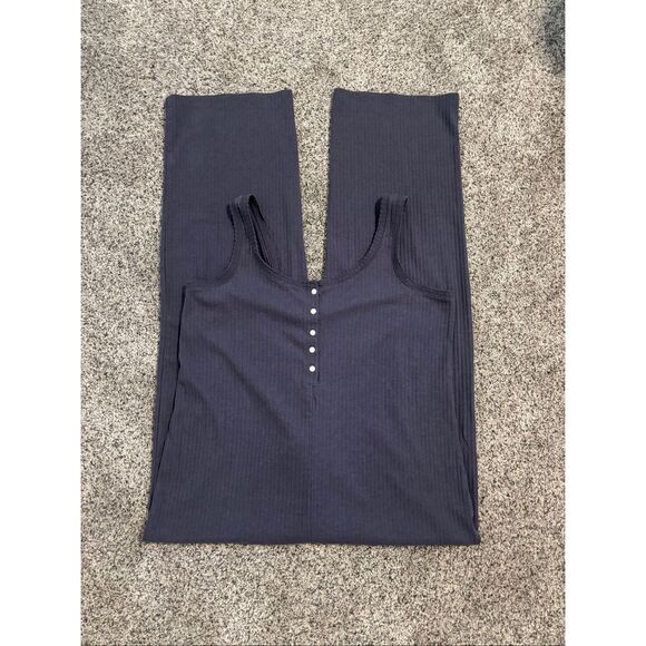 ❤️Old Navy Cropped Rib-Knit Henley Lounge Jumpsuit - Picture 3 of 6